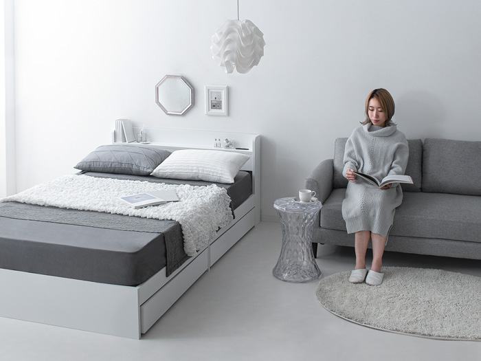 ベッドフレーム RUES(ルース) 引き出しタイプ フレーム単体販売 ダブル