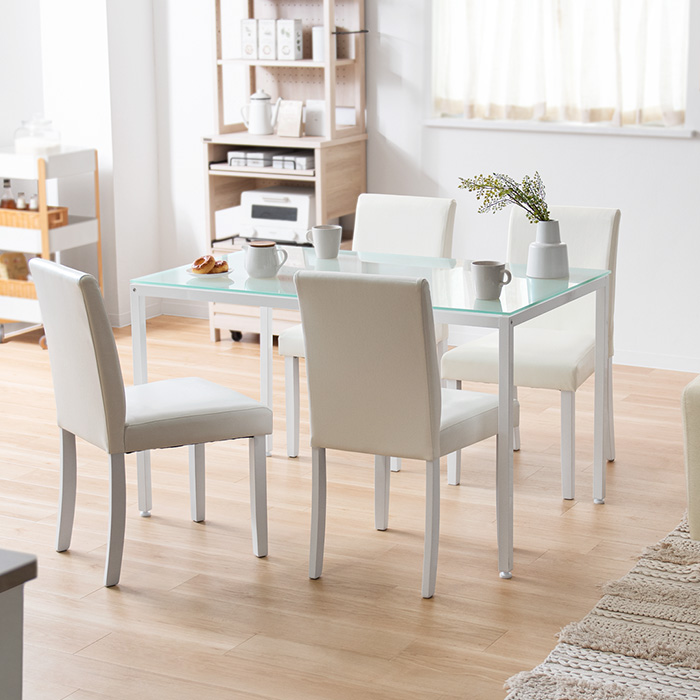 2人用 ガラストップダイニング3点セット【スリムチェアタイプ】 | 家具