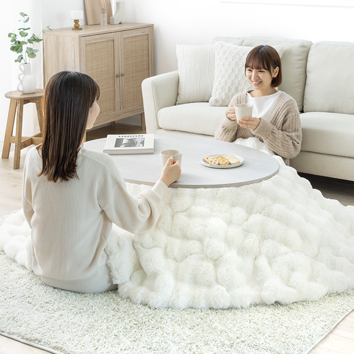 ぽこぽこラビットファー調こたつ布団Rabbie(ラビー)190×190cm 正方形