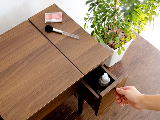 北欧 コンパクト木製ドレッサーnico(ニコ)スツール付き | 家具