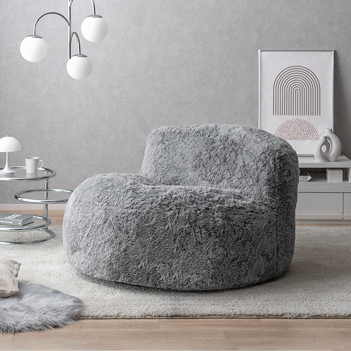 1人掛け クッションソファ まんまる極厚 背もたれ付き もちもち