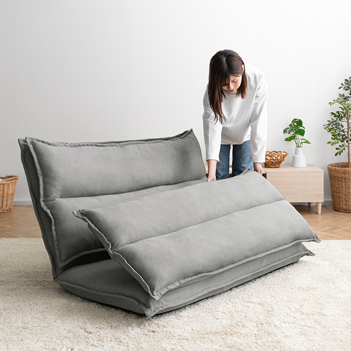 3WAYワイドリクライニング座椅子 伸ばせる低反発クッション FEEL