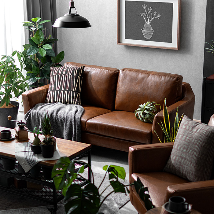 2人掛けソファ レザー ウレタンクッション 広め設計 LAURU | 家具