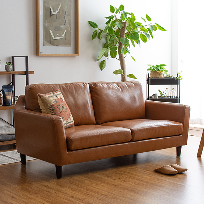 2人掛けソファ ファブリック ウレタンクッション 広め設計 LAURU