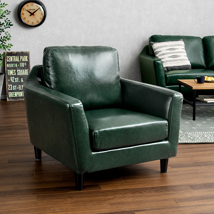 1人掛けソファ パーソナルチェア ポケットコイル 天然木脚 LAURU