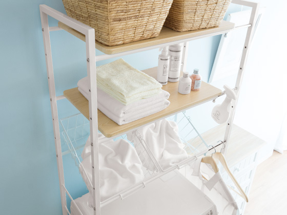 伸縮ランドリーラック FELICIA (フェリシア) カゴタイプ | 家具