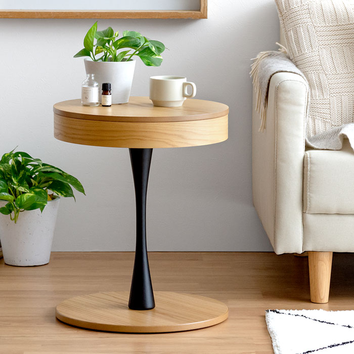 収納付き 丸型サイドテーブル simon(シモン) | 家具・インテリア通販