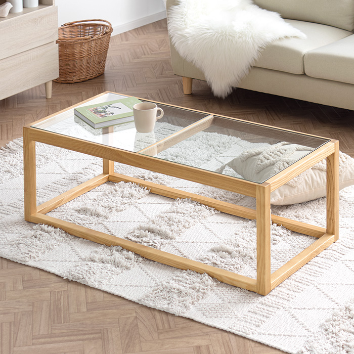 ガラストップ リビングテーブル CAROL(カロル) | 家具・インテリア通販