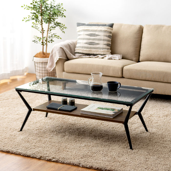 ガラストップ リビングテーブル Riner(ライナー) | 家具・インテリア