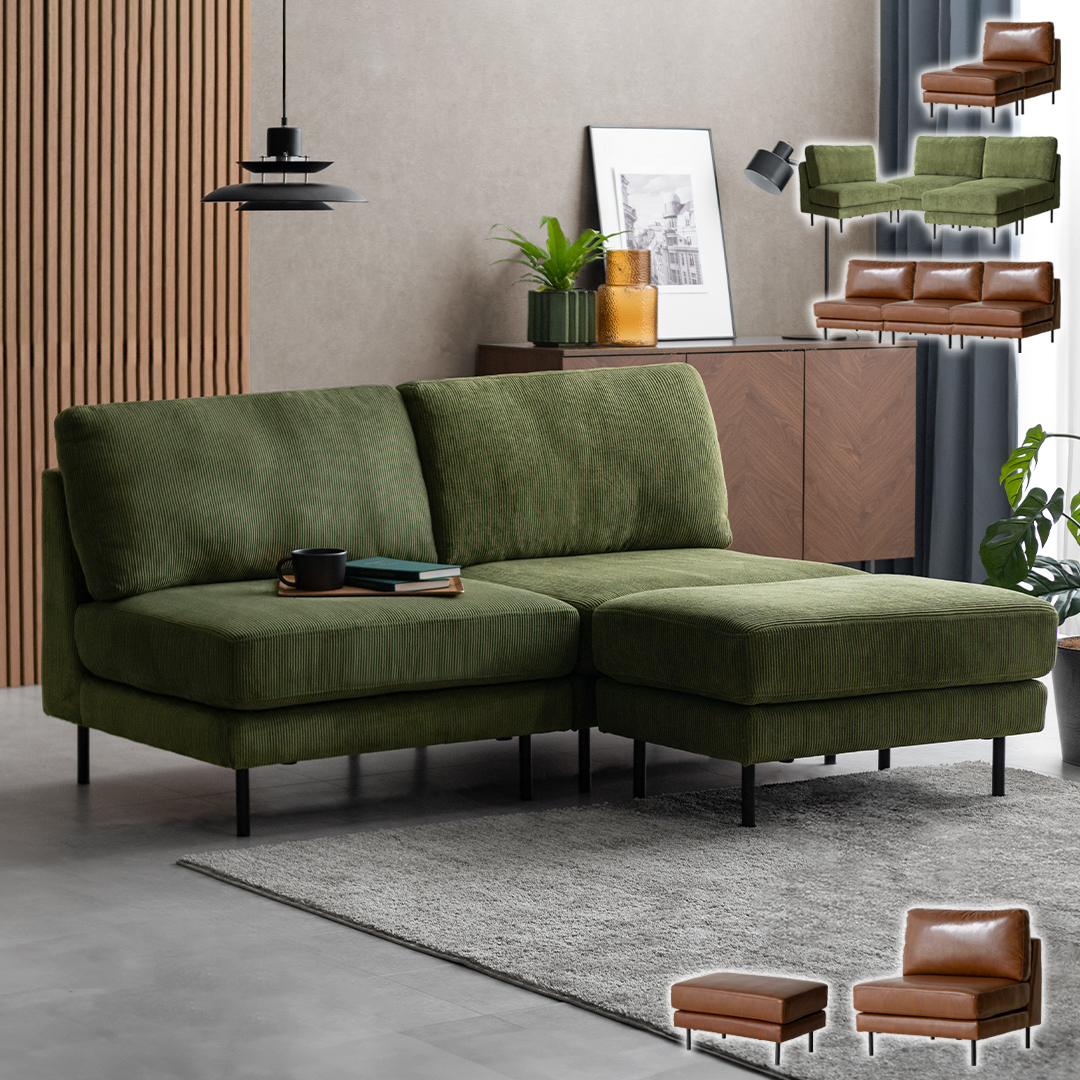 ポッキー様専用【カリモク60】オリーブグリーン ベルベットソファ