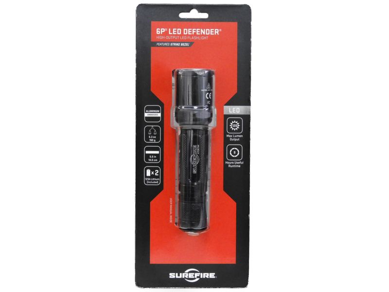 SUREFIRE] 6P LED ディフェンダー 6PDL-BK 新ロゴ 120ルーメン (未使用