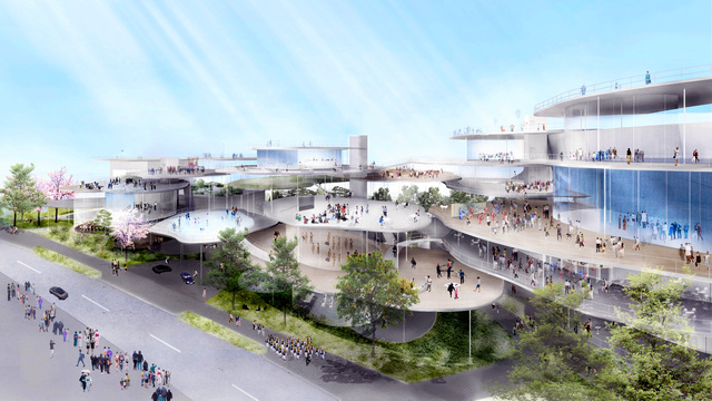 花びらイメージのテラス席 徳島県立新ホール整備、優先交渉権者決定