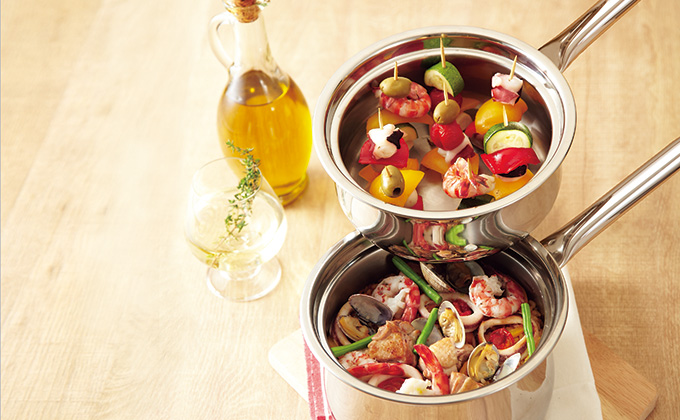 プリンセスなべで作る「ホットピンチョス＆パエリア」レシピ｜アサヒ