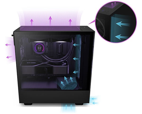 NZXT H5 ELITE Black/スモークガラス PCケース H5 Eliteシリーズ