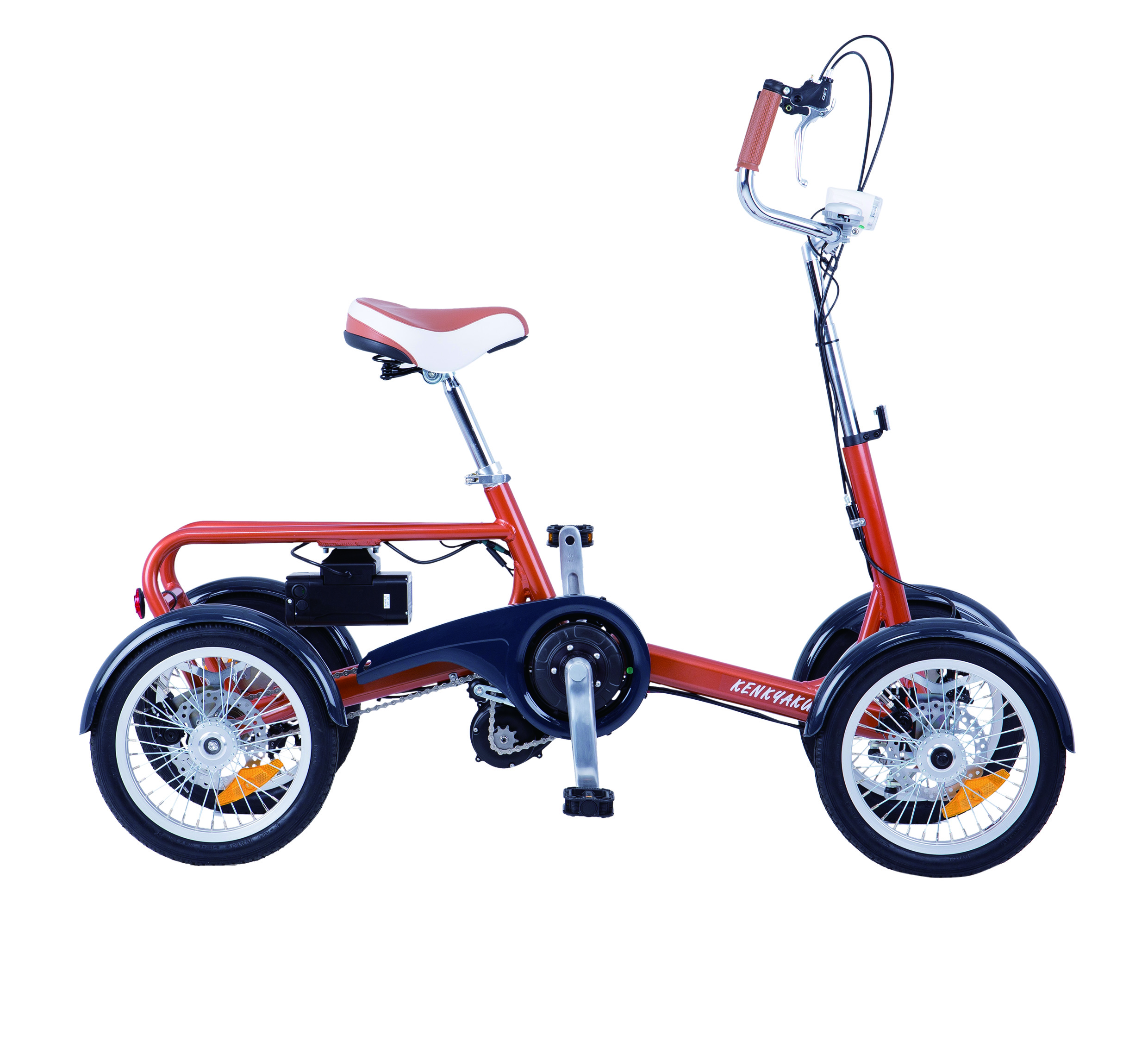 不倒の四輪自転車「けんきゃくん」でもケータイ・スマホの片手運転はNG