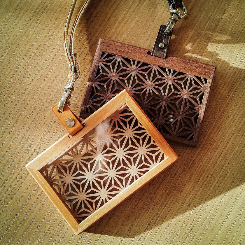 秋田県産ヤマザクラを使用、日本伝統の組子細工で製作した 高級ID