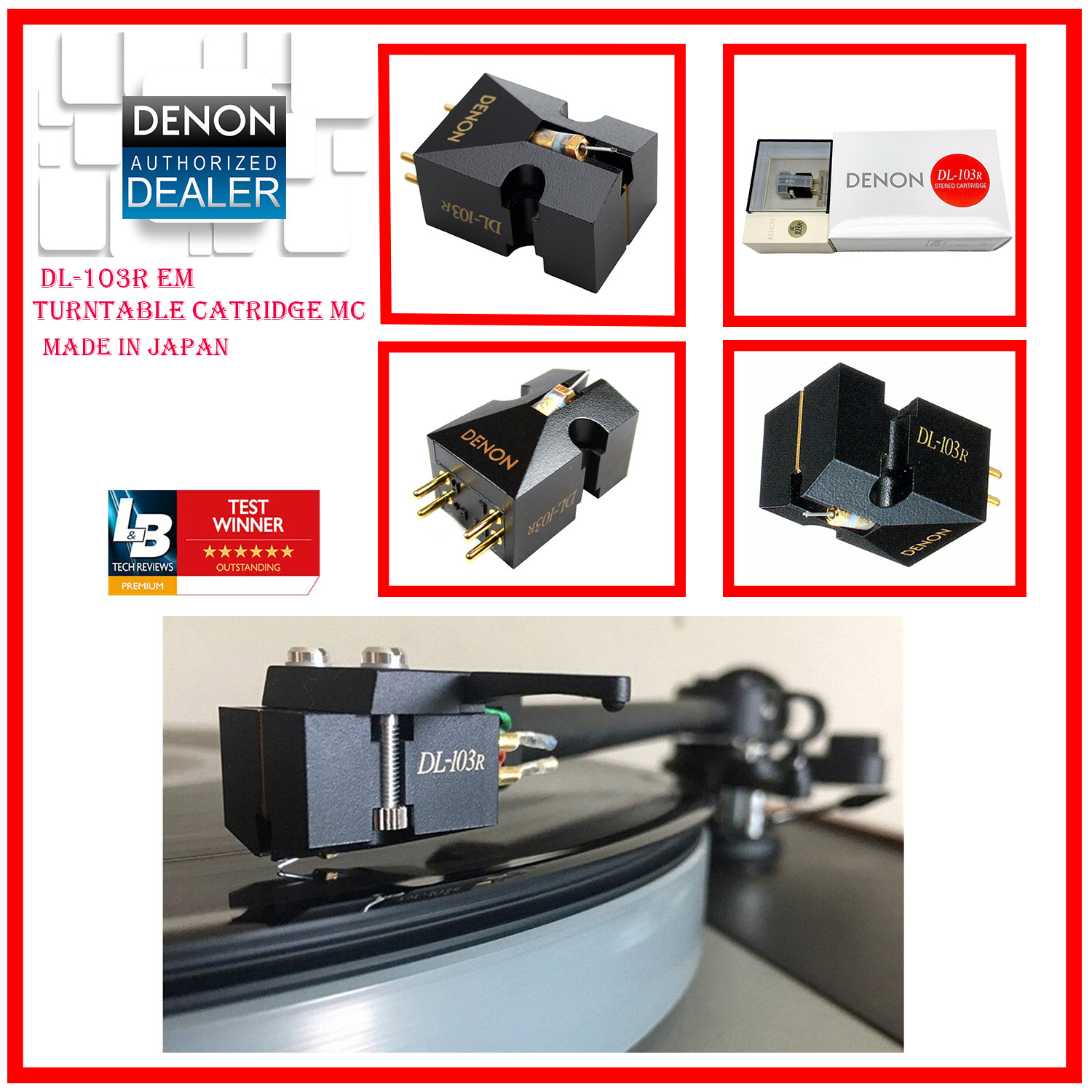 Denon DL-103R EM Turntable Cartridge MC ( Made In Japan ) +Free