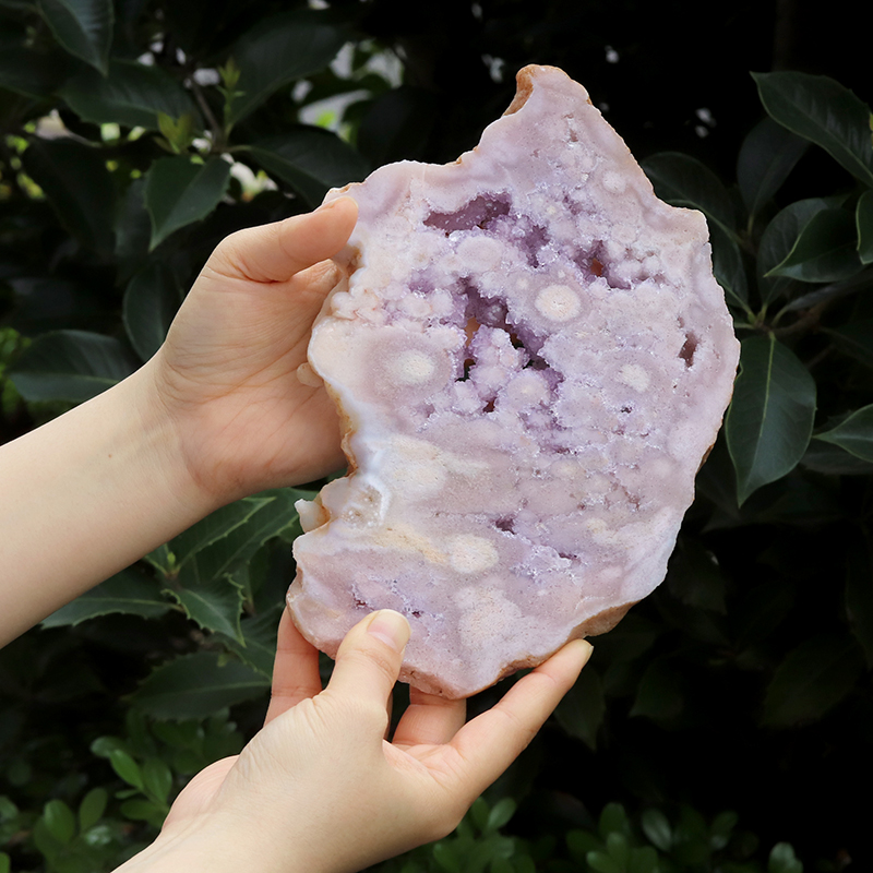 秘蔵コレクション】ピンクアメジスト原石（台座付き）-142水晶