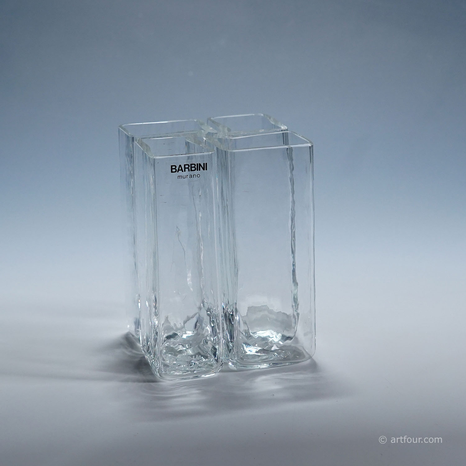 Alfredo Barbini art glass vase, Murano Italy