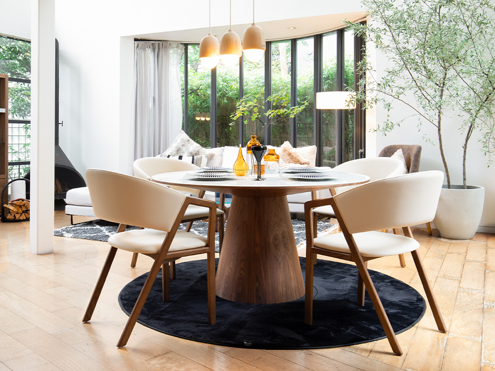 取付無料！IDC大塚家具 レザーワールド 北欧モダン 高級本革ブラウン