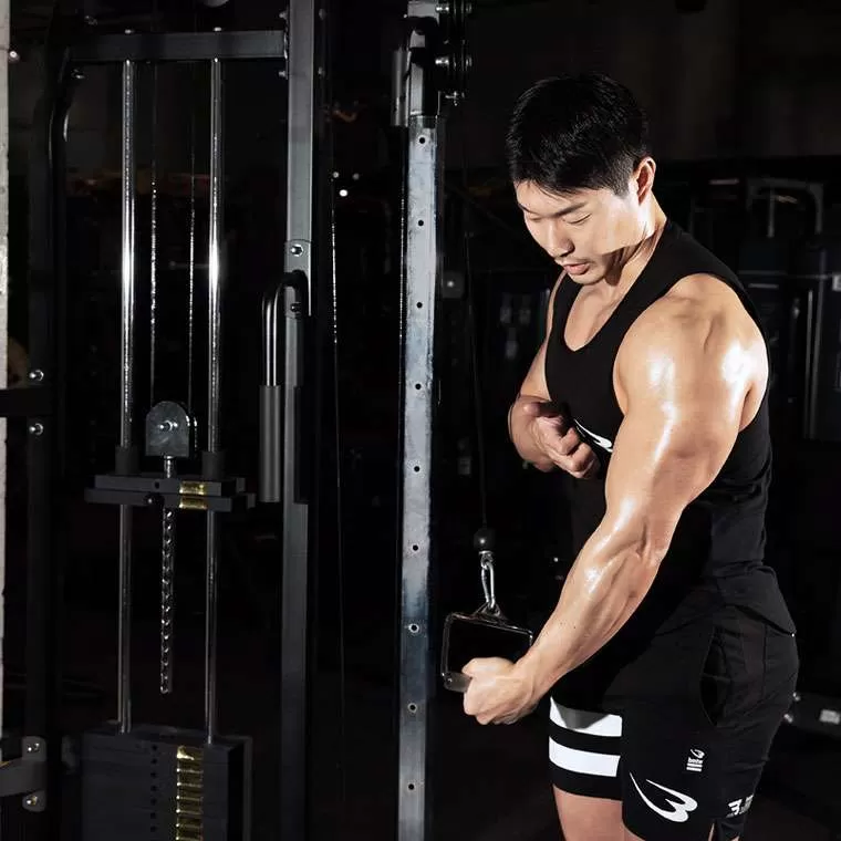 ケーブルクロスオーバー ショートレンジSP TM168BKYE｜BODYMAKER