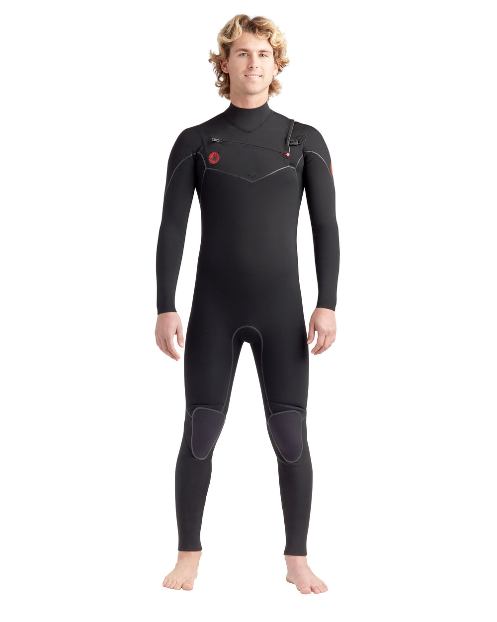 Red Cell 4/3mm Men's Chest-Zip Black Fullsuit | Body Glove