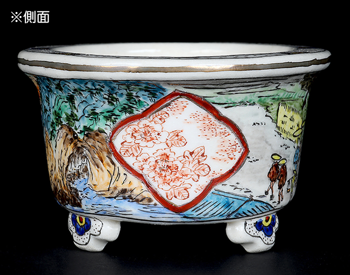 柳戸川浩山金彩風景図楕円鉢 | 盆栽、盆栽書籍、盆栽鉢の通販│近代出版