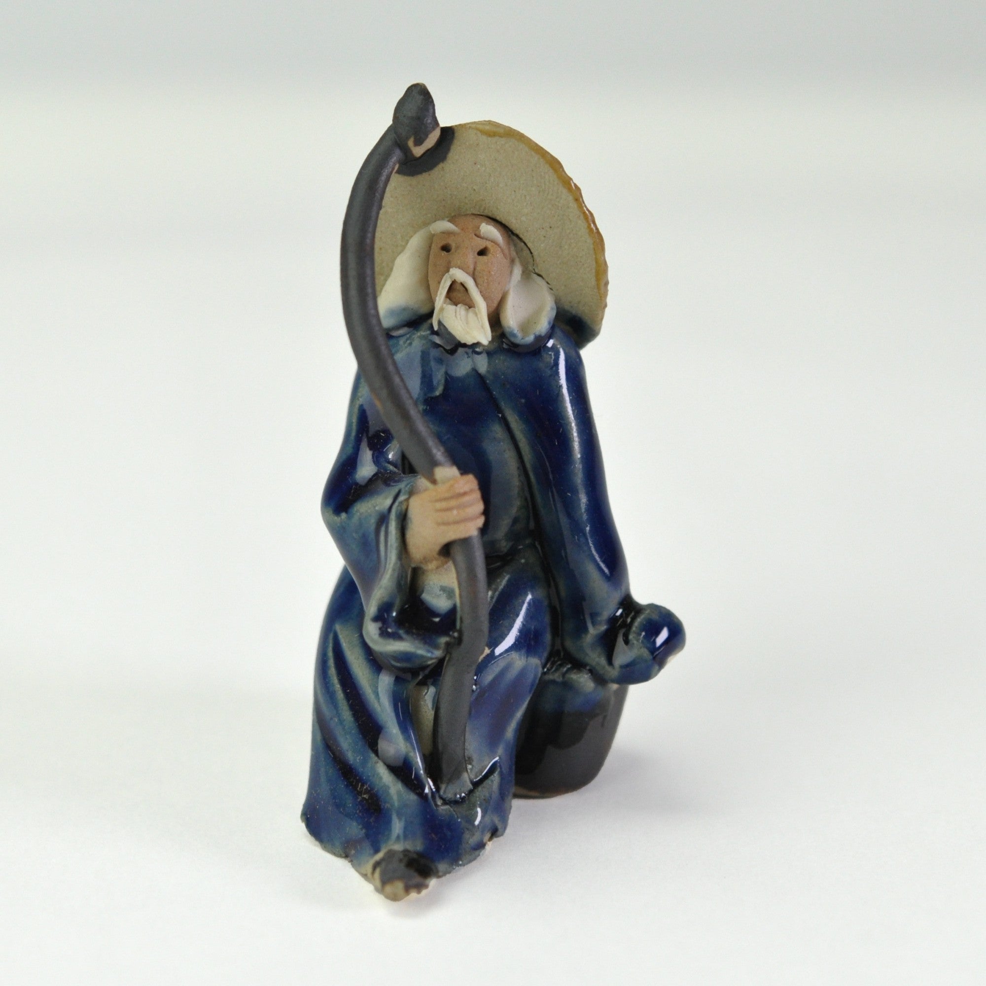 陶器の置物 フィギュア 杖をついた老人の販売｜盆栽妙 – 盆栽妙 本店