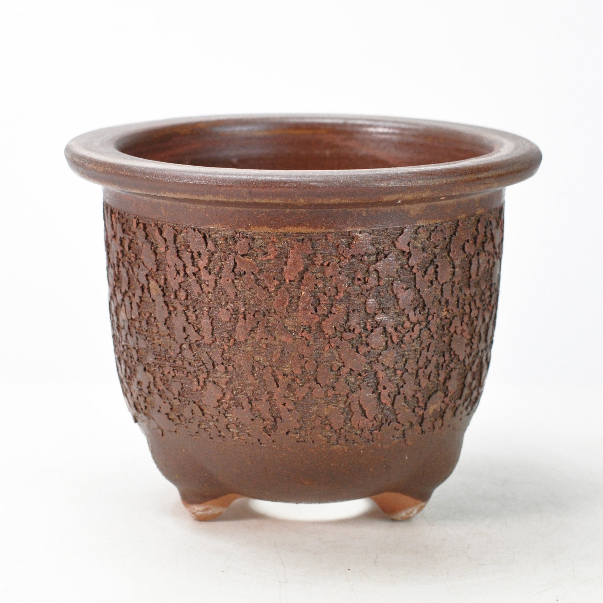 信楽焼 イラボ松皮観音竹鉢 6号 幅19cm×高さ15cmの販売｜盆栽妙 – 盆栽