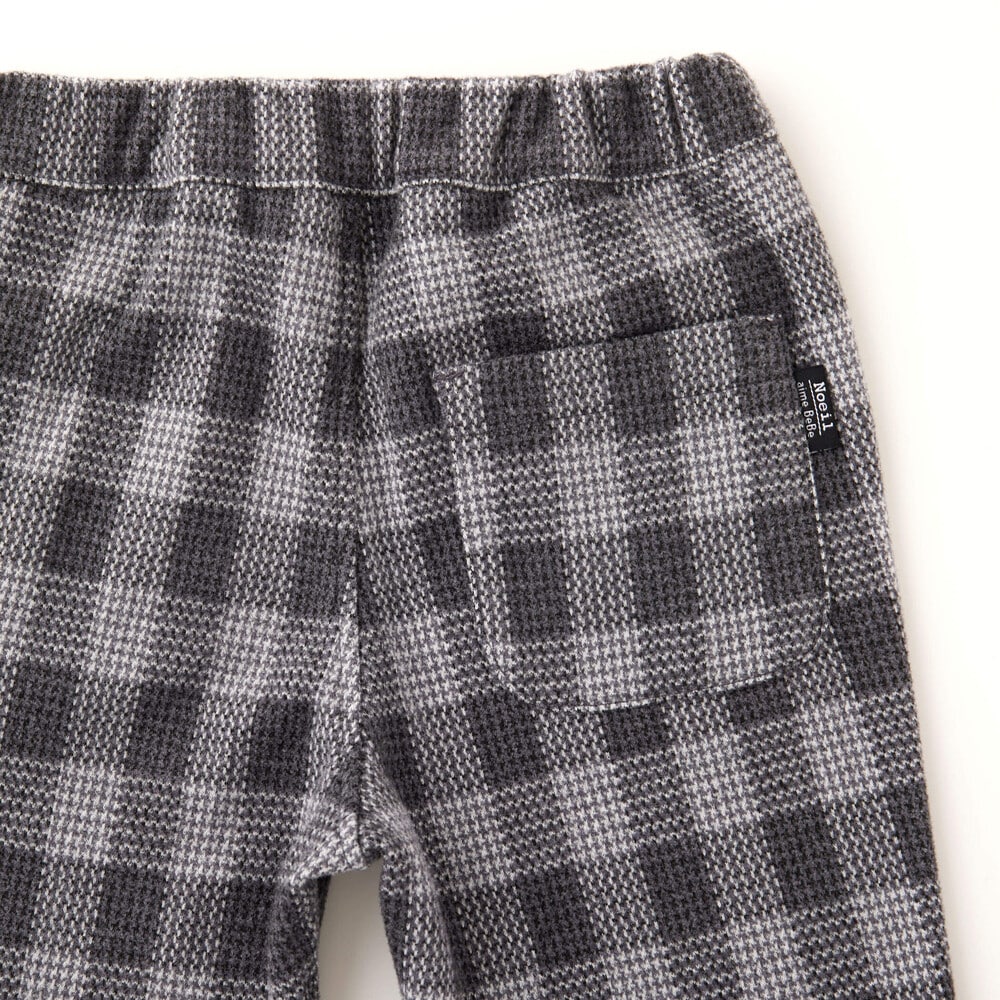 お揃い】千鳥チェック柄ジャガード起毛ロングパンツ(80~130cm)(80cm