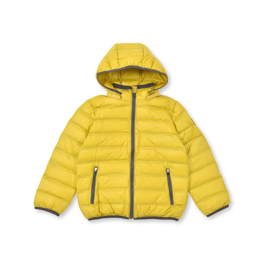 撥水加工】タフタライトダウンジップブルゾン(90~150cm)(90cm イエロー