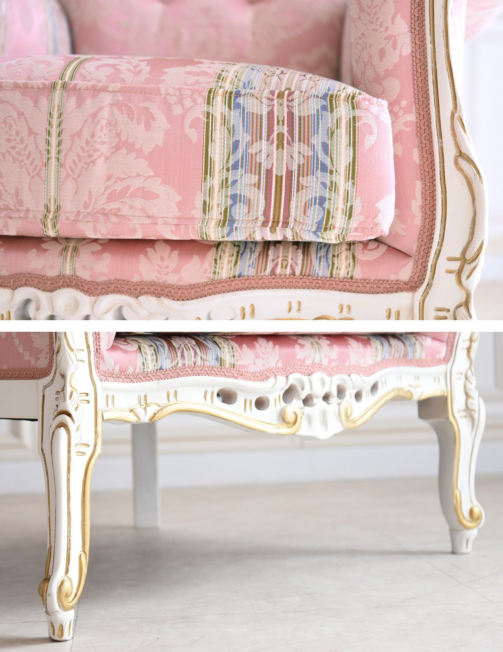 イタリア製 ロココ アントワネット 1人掛けソファ(1P) 幅90cm | ロココ