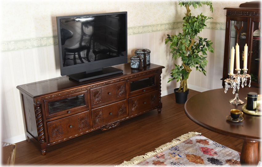 英国 アンティーク調 オーク TVボード 幅159cm | ロココ調家具通販