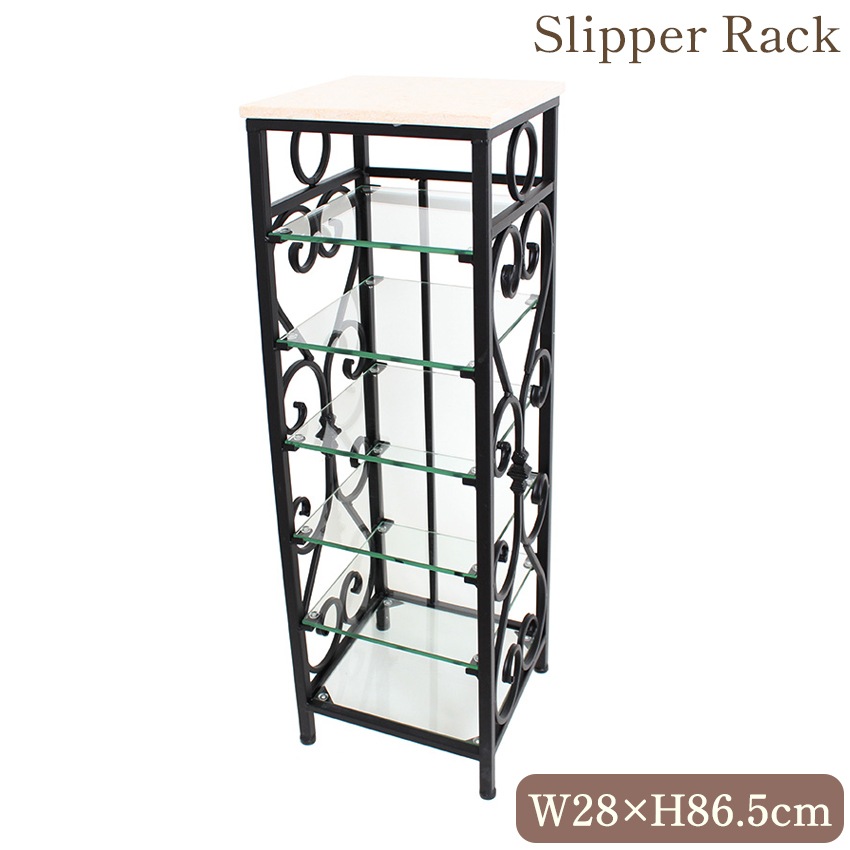 アンティーク調 天板大理石 スリッパラック 【送料無料】 | ロココ調