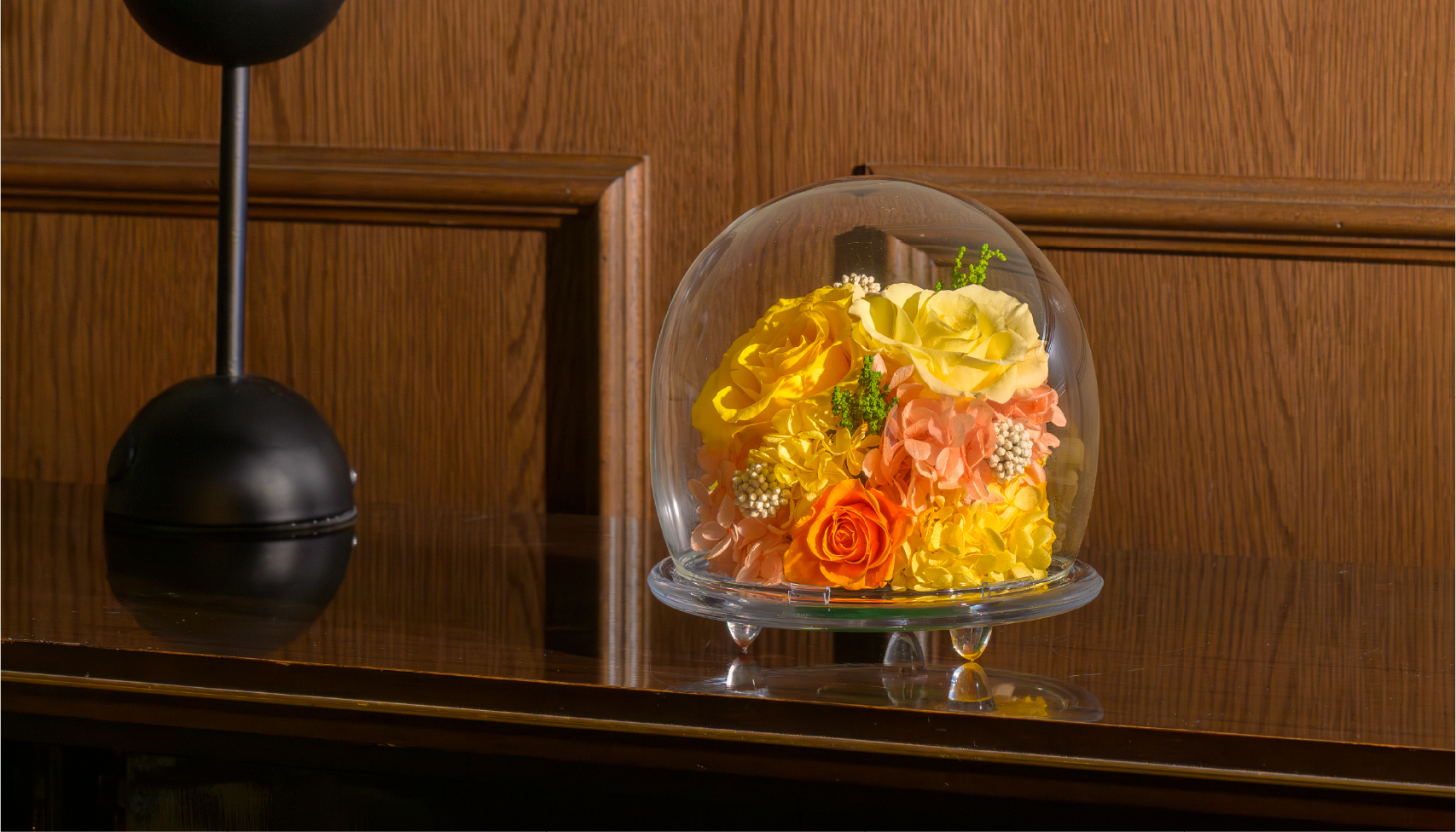 プリザーブドフラワー ガラスドームL