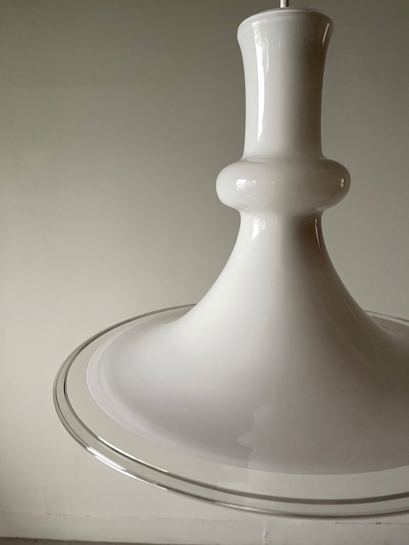 Bellbet | White Glass Pendant Lamp “Etude” by Michael Bang for