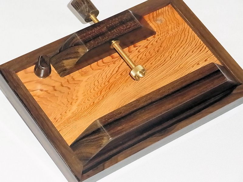 ヘラブナ釣り用手作りお膳 シャム柿回し 屋久杉作り