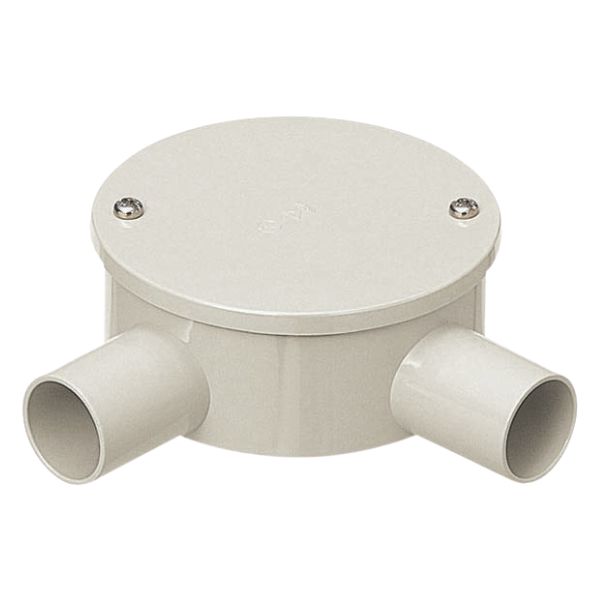 PVM28-2LKM｜未来工業｜露出用丸形ボックス カブセ蓋 ミルキーホワイト