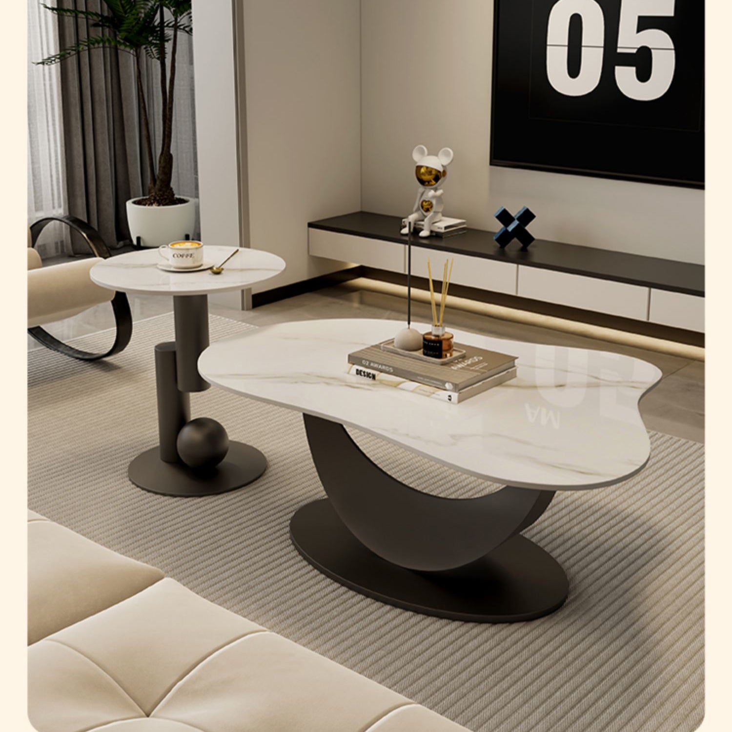 モダンデザインのセラミック天板 センターテーブル - fel-1950