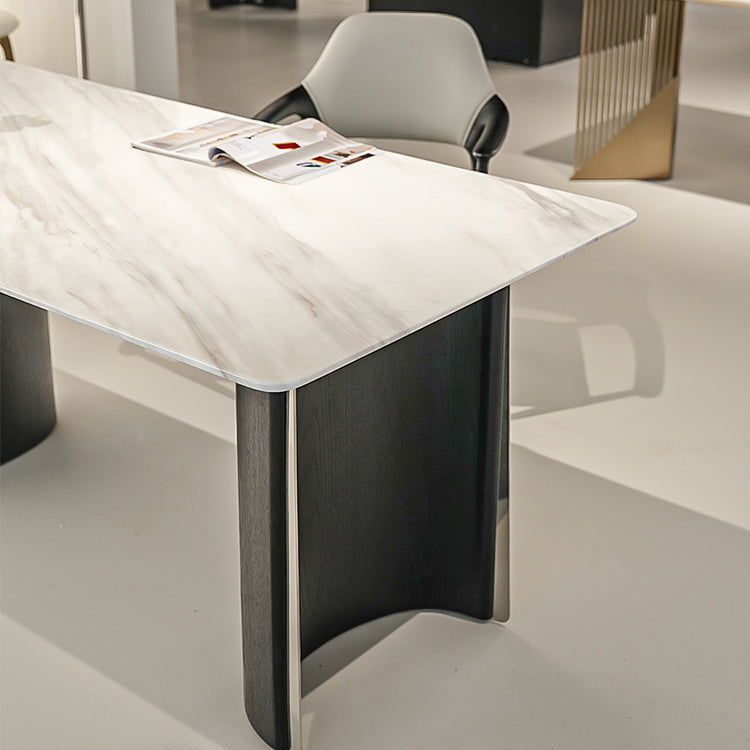 天然大理石ダイニングテーブル 北欧デザインの長方形テーブル jrjj-A05