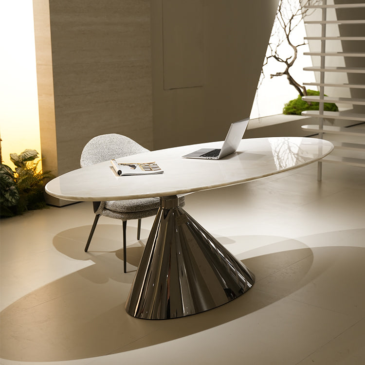 おしゃれな 楕円形天然大理石テーブル ホテルライク高級輸入家具 jrjj-6622