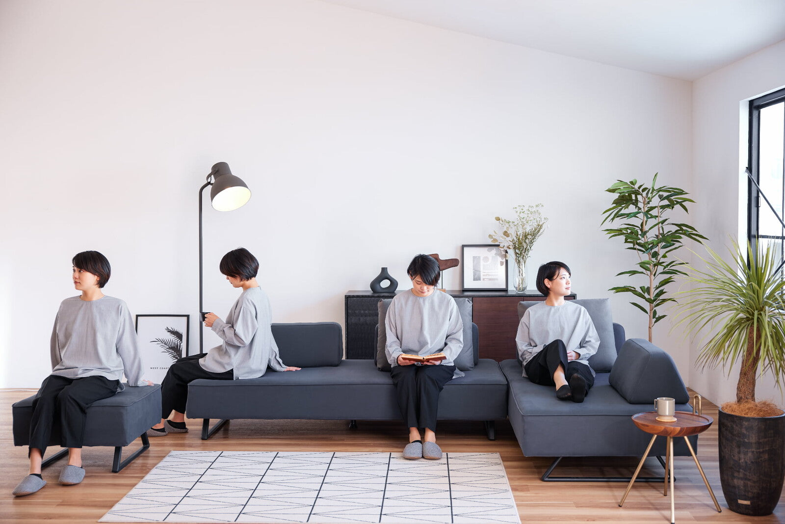 在庫品】ソファ360°どこからでもくつろげる極上の座り心地 幅160cm/幅