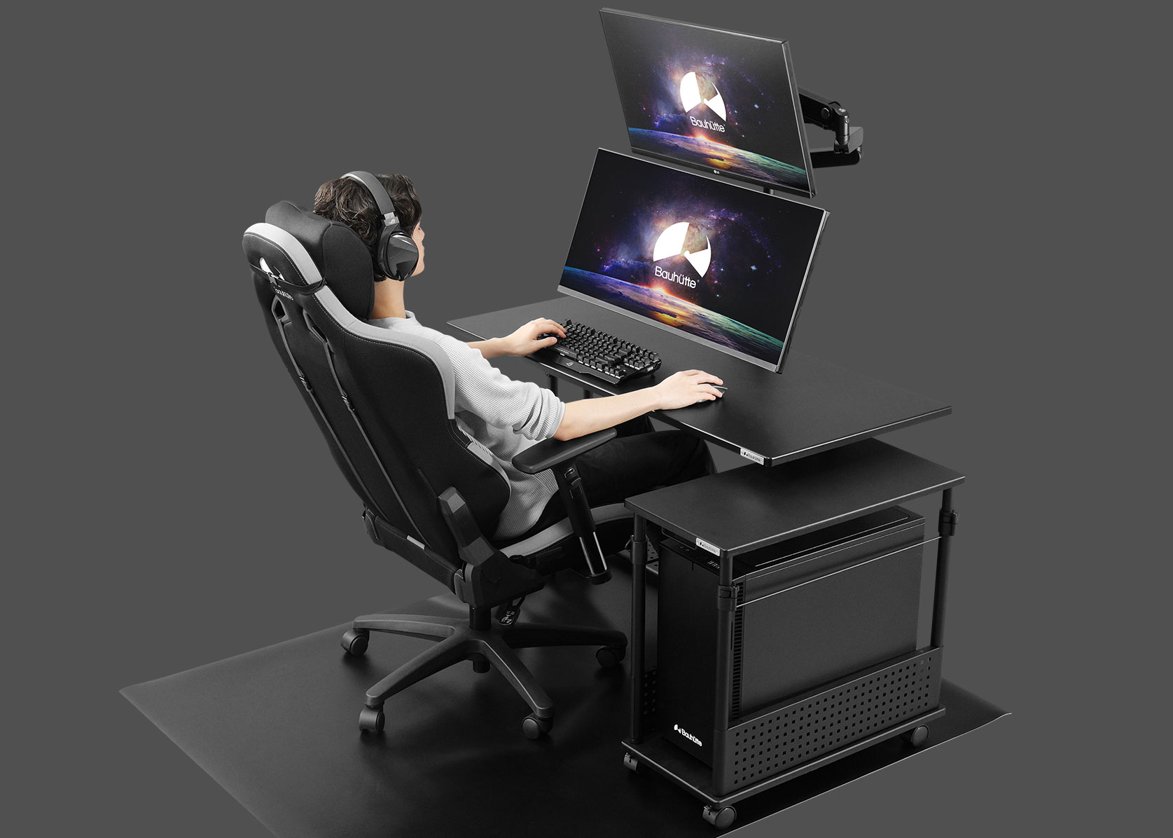 ロングモニターアーム BMA-2GSV | Bauhütte®