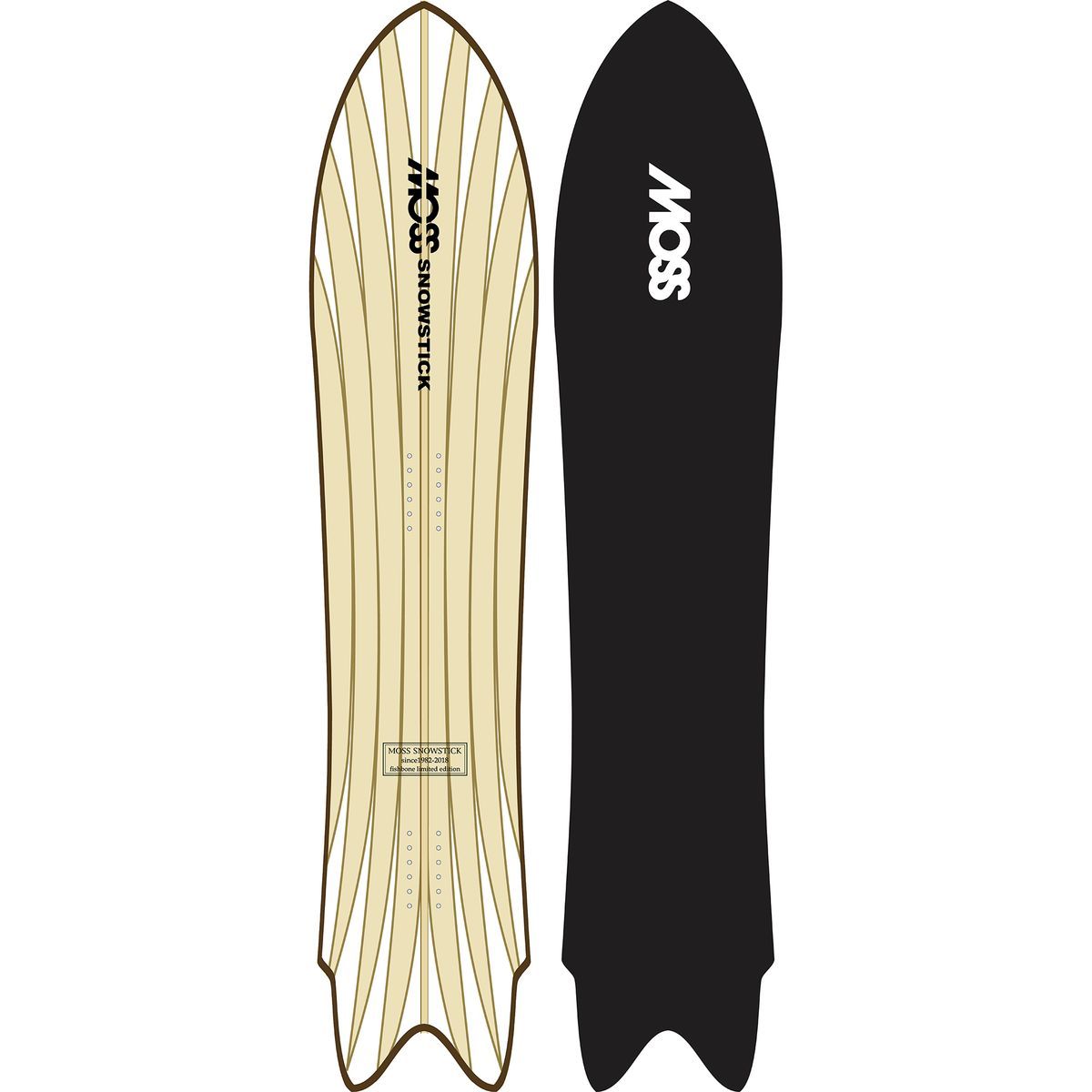 Moss Snowstick Wing Swallow Fish Bone Snowstick - Snowboard
