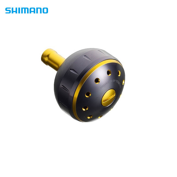シマノ 夢屋 アルミラウンド型 パワーハンドル ノブ ブラック/ゴールド