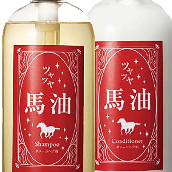 ツヤツヤ馬油シャンプー＆コンディショナーセット 各700ml | 美通販