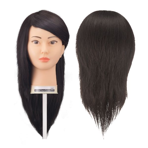 国家試験練習用ウイッグ S-27 (メイク有りタイプ・人毛100%)【3日間