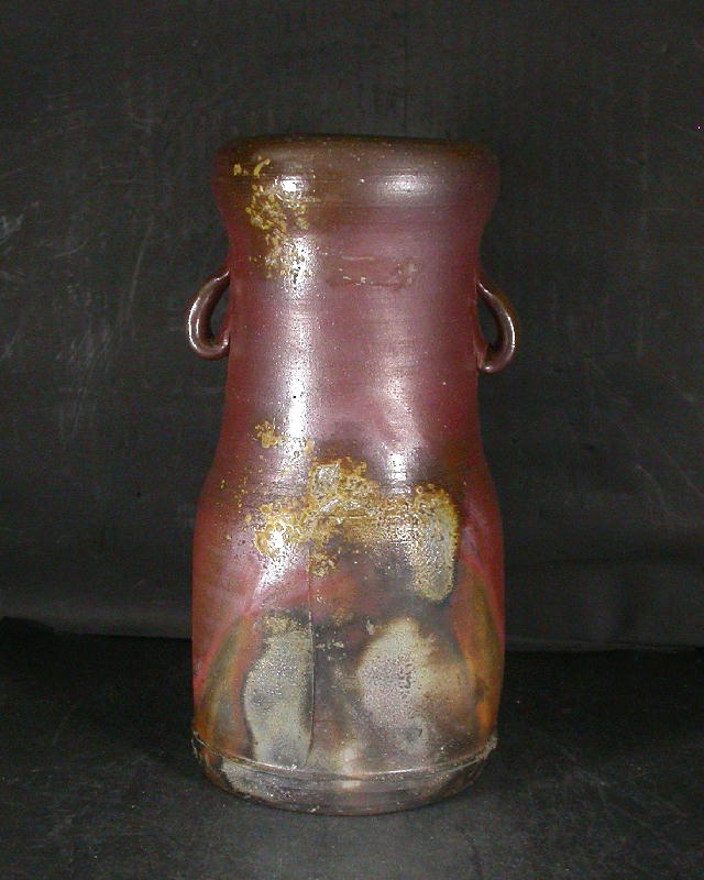 備前焼 登窯 備前焼窯元 松園 共箱付き桟切り耳付き花入2 備前焼卸