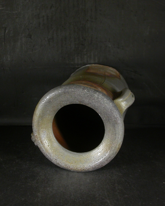 備前焼 登窯 備前焼伝統工芸士 豊福 寛 共箱付き窯変耳付き花入1