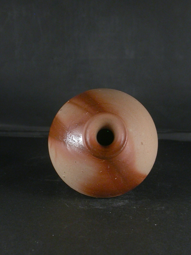 備前焼 備前焼人間国宝 故藤原 啓 四方桟組箱共箱付き緋襷徳利1